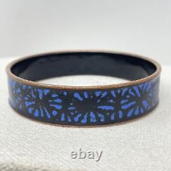 Eva Hidström Enamel Bracelet Blue Black Signed Finland Art Mid Century Hidstrom
