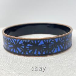 Eva Hidström Enamel Bracelet Blue Black Signed Finland Art Mid Century Hidstrom
