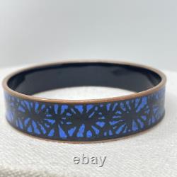 Eva Hidström Enamel Bracelet Blue Black Signed Finland Art Mid Century Hidstrom