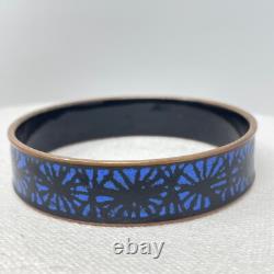Eva Hidström Enamel Bracelet Blue Black Signed Finland Art Mid Century Hidstrom