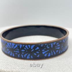 Eva Hidström Enamel Bracelet Blue Black Signed Finland Art Mid Century Hidstrom