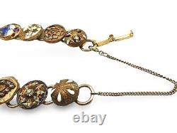 Exquisite Vintage French Victorian Enamel Button Bracelet Pre-1920 Era