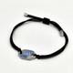 Fendi Bracelet Hexagonal Silver Plaque Blue Enamel Ff Logo Black Cord 10.2log