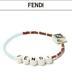 Fendi Bracelet Logo Glass Beads Ff Enamel Logo Light Blue Size M With Box