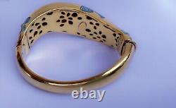 FLLI MENEGATTI vermeil Gold Blue Enamel Bangle Bracelet MENEGATTI gold silver