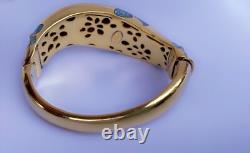 FLLI MENEGATTI vermeil Gold Blue Enamel Bangle Bracelet MENEGATTI gold silver