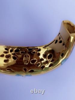 FLLI MENEGATTI vermeil Gold Blue Enamel Bangle Bracelet MENEGATTI gold silver