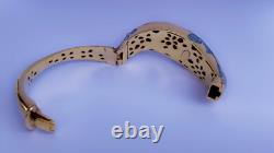 FLLI MENEGATTI vermeil Gold Blue Enamel Bangle Bracelet MENEGATTI gold silver