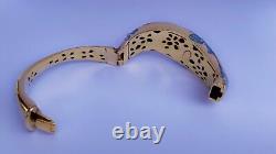 FLLI MENEGATTI vermeil Gold Blue Enamel Bangle Bracelet MENEGATTI gold silver