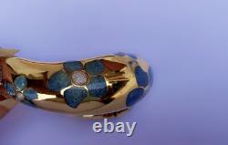 FLLI MENEGATTI vermeil Gold Blue Enamel Bangle Bracelet MENEGATTI gold silver
