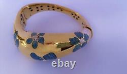 FLLI MENEGATTI vermeil Gold Blue Enamel Bangle Bracelet MENEGATTI gold silver