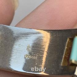 Fabon FSE Paris Depose 725 Art Deco Bracelet Blue Galalith Gold Tone France