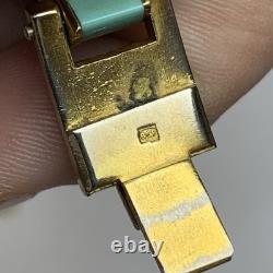Fabon FSE Paris Depose 725 Art Deco Bracelet Blue Galalith Gold Tone France