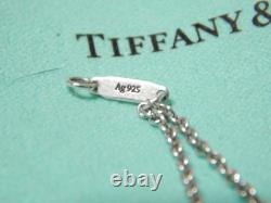 Fine Tiffany Sterling Silver Blue Enamel Infinity Dbl Chain Bracelet + Pouch