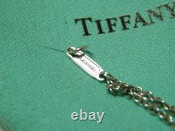 Fine Tiffany Sterling Silver Blue Enamel Infinity Dbl Chain Bracelet + Pouch