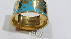 Florence Broadhurst Kate Spade Have a Field Day blue enamel gold cuff bracelet