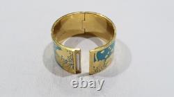 Florence Broadhurst Kate Spade Have a Field Day blue enamel gold cuff bracelet