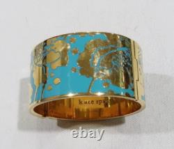 Florence Broadhurst Kate Spade Have a Field Day blue enamel gold cuff bracelet