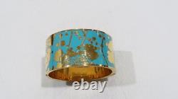 Florence Broadhurst Kate Spade Have a Field Day blue enamel gold cuff bracelet