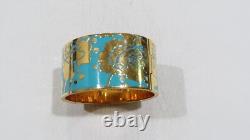 Florence Broadhurst Kate Spade Have a Field Day blue enamel gold cuff bracelet