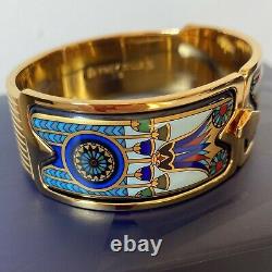 Frey Wille Royal Clasp Bangle 24kt Yellow Gold Plated Blue Enamel RRP £1170