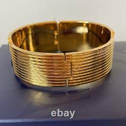 Frey Wille Royal Clasp Bangle 24kt Yellow Gold Plated Blue Enamel RRP £1170