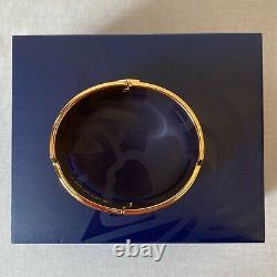 Frey Wille Royal Clasp Bangle 24kt Yellow Gold Plated Blue Enamel RRP £1170