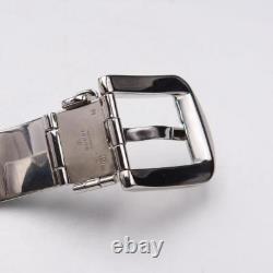 GUCCI Buckle Bangle Bracelet Metal Enamel Silver Green Light Blue Size M withBox