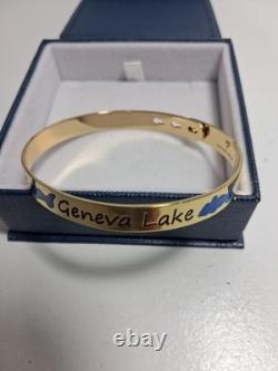 Geneva Lakes Polished Stamped Cuff Bracelet From Fontana Jewelers Blue Enamel
