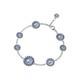 Georg Jensen. Sterling Silver 8 Flower Daisy Bracelet With Blue Enamel