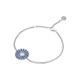 Georg Jensen. Sterling Silver Daisy Bracelet With Blue Enamel 15mm