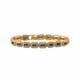 Gold Tone Blue Enamel With Baguette Shape Cz Brass Metal Bracelet For Women
