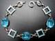 Gorgeous Art Deco Sterling Silver Blue Enamel Rhinestone Vintage Bracelet