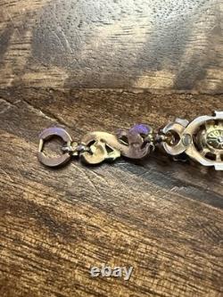 Gorgeous Rare Alfred Phillipe Trifari Empress Sapphire Crystal & Enamel Bracelet