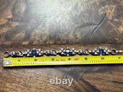 Gorgeous Rare Alfred Phillipe Trifari Empress Sapphire Crystal & Enamel Bracelet