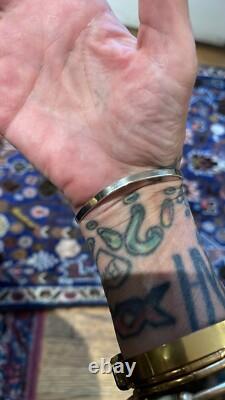 Gucci 1977 Milan Rare vintage G bracelet in. 925 silver Red & Blue enamel