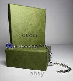 Gucci 925 Silver Blue Enamel Interlocking G Bead Bracelet 19cm NEW w Box