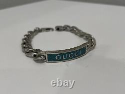 Gucci Blue Logo Enamel Bracelet Broken Snap