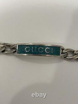 Gucci Blue Logo Enamel Bracelet Broken Snap