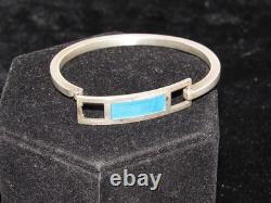 Gucci Silver Vintage 1970's Bracelet With Blue Enamel