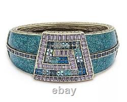 HEIDI DAUS Grecian Glamor Crystal and Enamel Bangle Bracelet NWT Retail $190