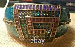 HEIDI DAUS Grecian Glamor Crystal and Enamel Bangle Bracelet NWT Retail $190