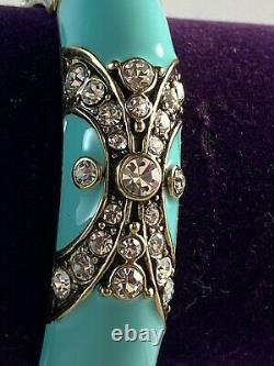 HEIDI DAUS Newport Chic II Crystal & Enamel Bangle Bracelet Turquoise Lg