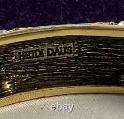 HEIDI DAUS Newport Chic II Crystal & Enamel Bangle Bracelet Turquoise Lg