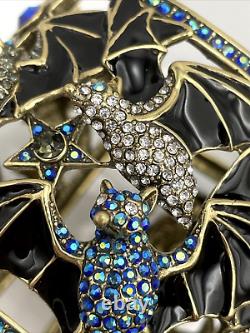 HEIDI DAUS Spooky Soiree Crystal & Enamel Hinged Cuff Bracelet NWT