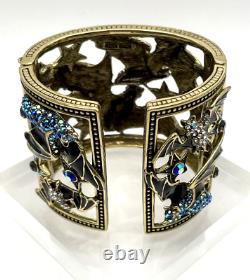 HEIDI DAUS Spooky Soiree Crystal & Enamel Hinged Cuff Bracelet NWT