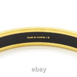 HERMES #6 bangle enamel PM GP cloisonné blue gold gold