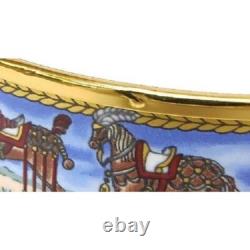 HERMES Authentic Bracelet Bangle Enamel GM Cloisonne Horse Blue size Arm 17cm
