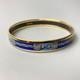 Hermes Authentic Enamel Cloisonne Bangle Bracelet Pm Blue × Gold Plated No Box