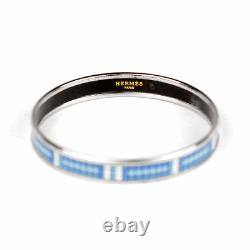 HERMES BRACELET 65 Narrow Palladium-Plated Printed Enamel Bangle